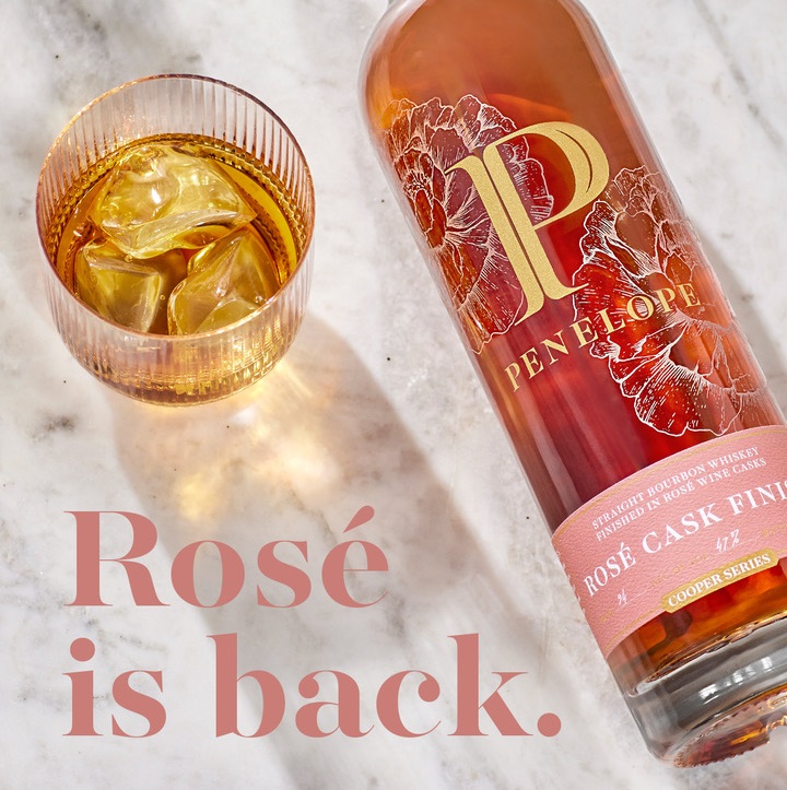 Penelope Rosé Cask with glass