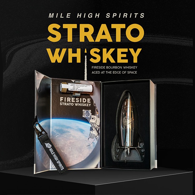 Mile High Spirits Strato Whiskey package and bottle