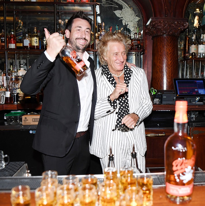 Sir Rod Stewart Celebrates The 1-Year Anniversary Of Wolfie's Whisky At The Barbershop Las Vegas