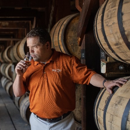 Buffalo Trace Master Distiller Harlen Wheatley in rickhouse