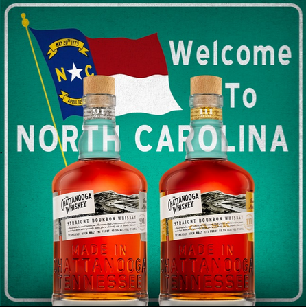 Chattanooga Whiskey Welcome to North Carolina badge