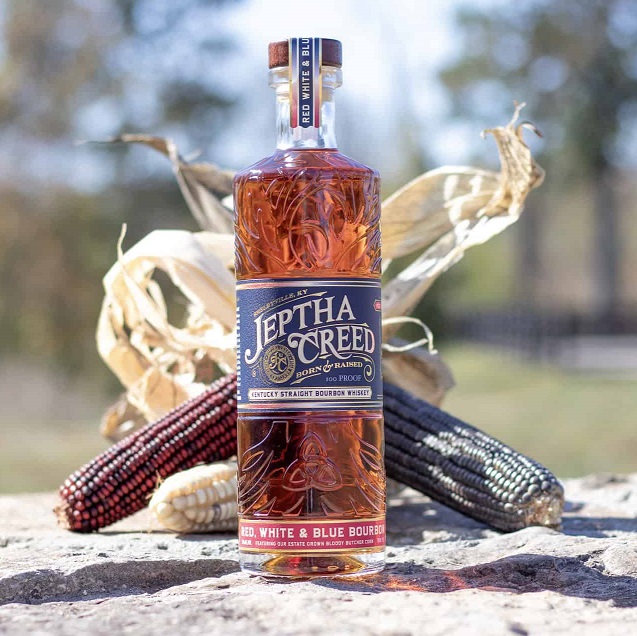 Jeptha Creed Red White and Blue bottle with corn