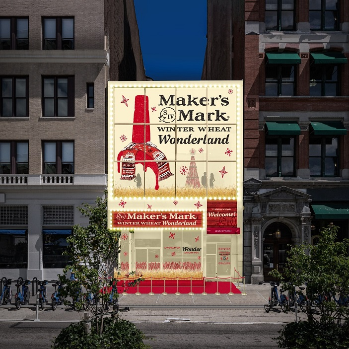 Maker's Mark NYC immersive holiday experience rendering