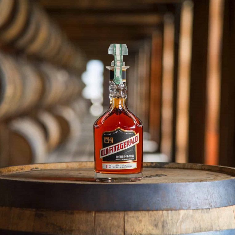 Old Fitzgerald Bottled in Bond Fall bottle in rickhouse